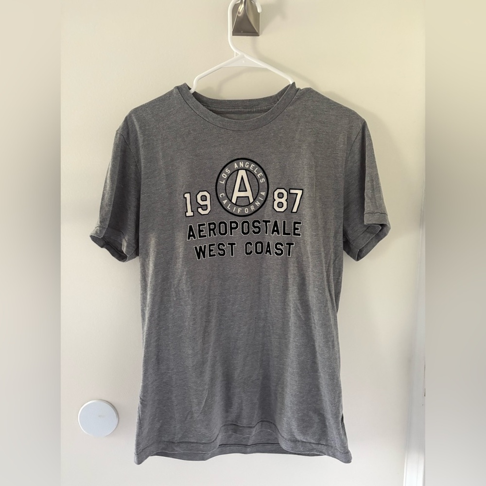 Aeropostale Charcoal Tee with White Print